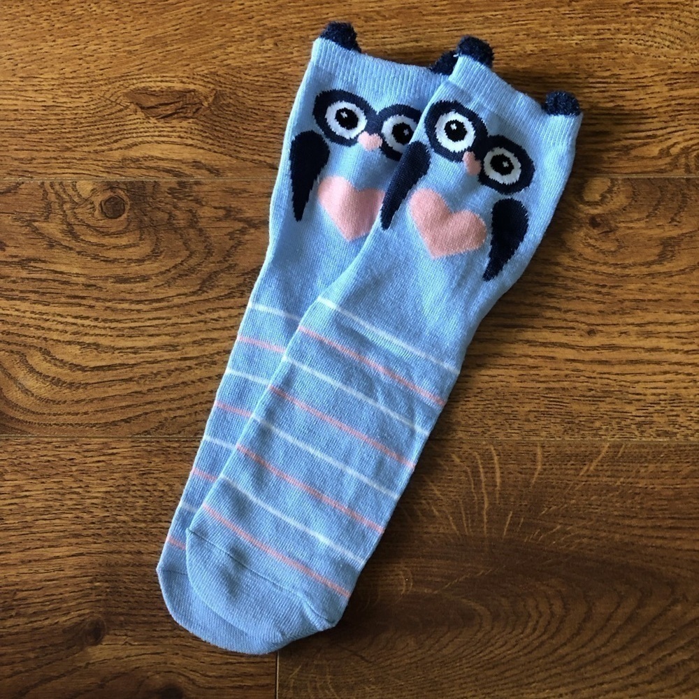 Blue owl crew socks